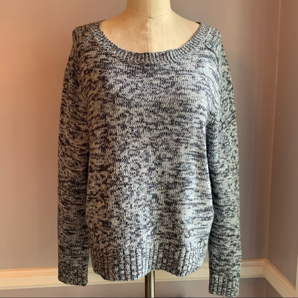 Divided by H&M blue marled cropped long sleeve sweater